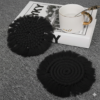 Black Macrame Round Coasters – Set of 2