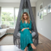 Elegant Fuchsia Macrame Hanging Chair