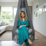Elegant Fuchsia Macrame Hanging Chair