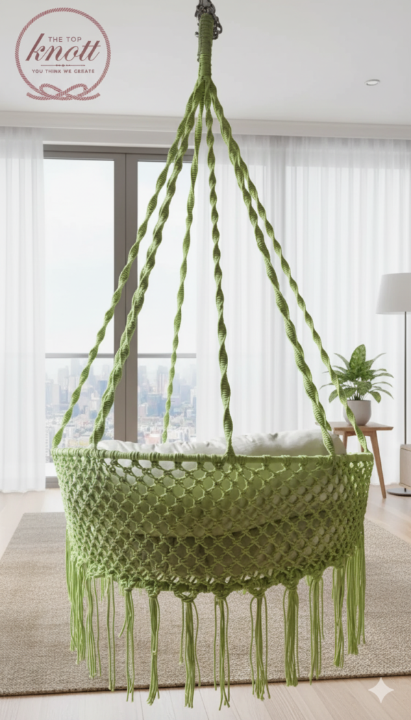 Fresh Green Macrame Hanging Chair