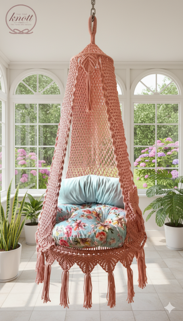 Blush Pink Macramé Swing Chair