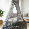 The Top Knott Isabelle Macramé Swing Chair with Canopy