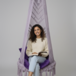 Lavender Macrame Hanging Chair