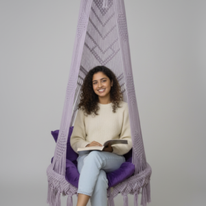 Lavender Macrame Hanging Chair