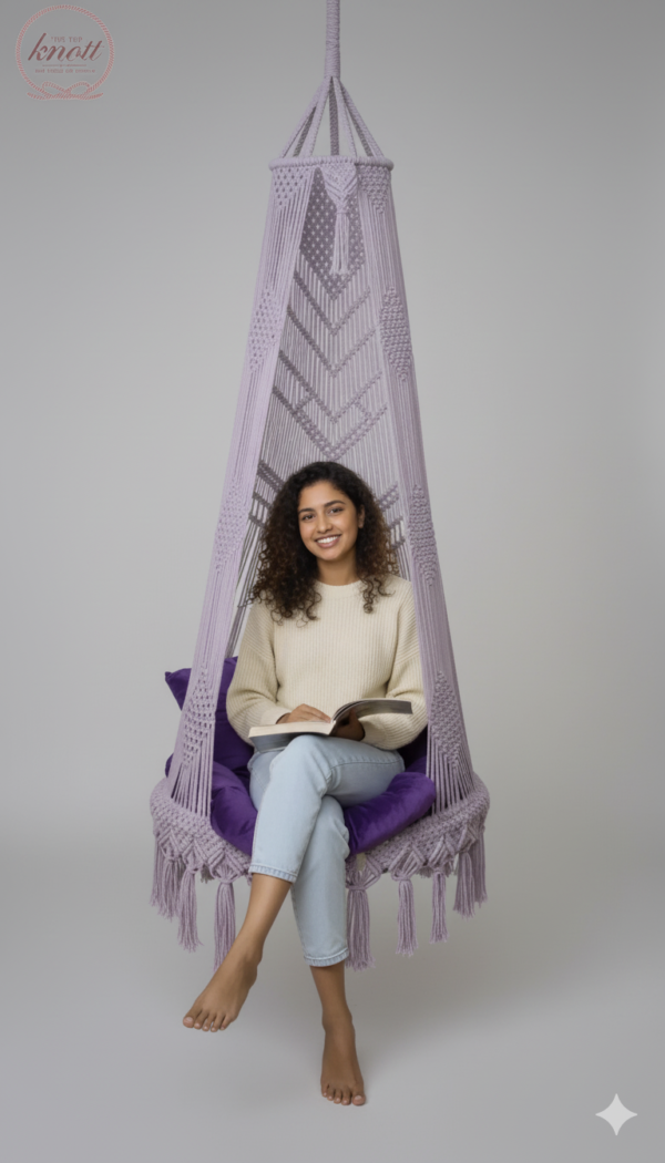 Lavender Macrame Hanging Chair