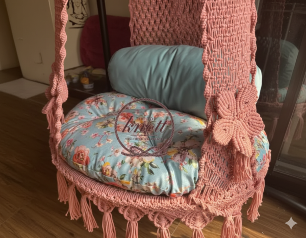Blush Pink Macrame Swing Chai