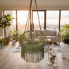 Green Macrame Hanging Chair Swing