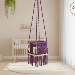 Perfect Plum Macrame Baby Swing