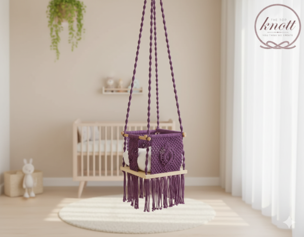 Perfect Plum Macrame Baby Swing