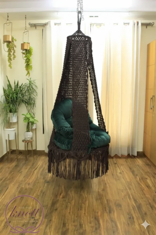 Elegant Macramé Hanging Chair for Indoor Bliss