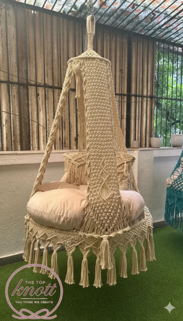 Elegant Macrame Hanging Swing Chair