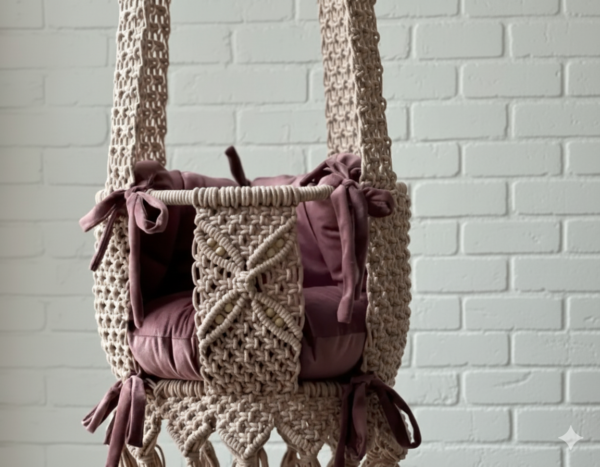 The Top Knott Luxe Macramé Baby Swing