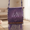 The Top Knott Handcrafted Purple Baby Macrame Swing