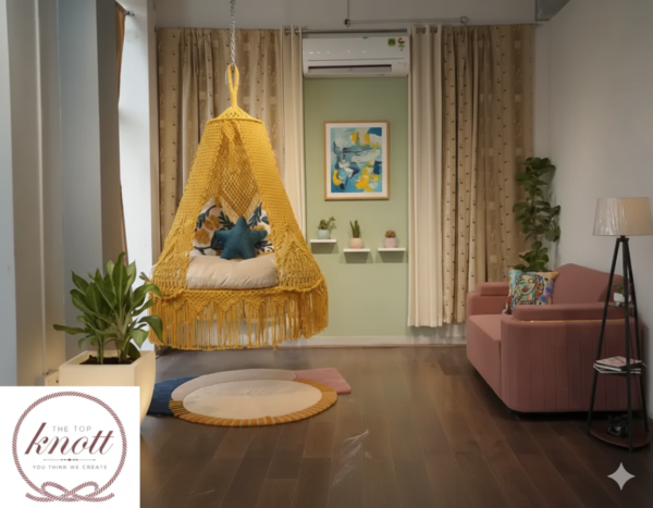 Yellow Macramé Swing Chair