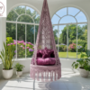 Boho Macrame Hanging Swing Chair with Cushions