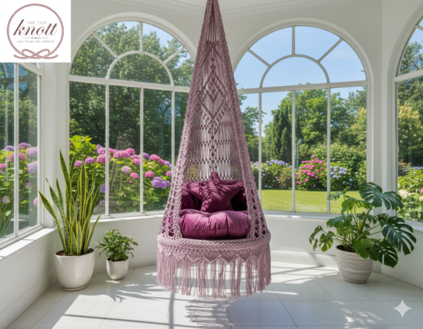 Boho Macrame Hanging Swing Chair with Cushions