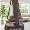 Elegant Fuchsia Macrame Hanging Chair