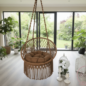 Brown Macrame Hanging Chair Swing for Home | Stylish & Comfortable