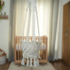 Elegant Ivory Macrame Baby Swing