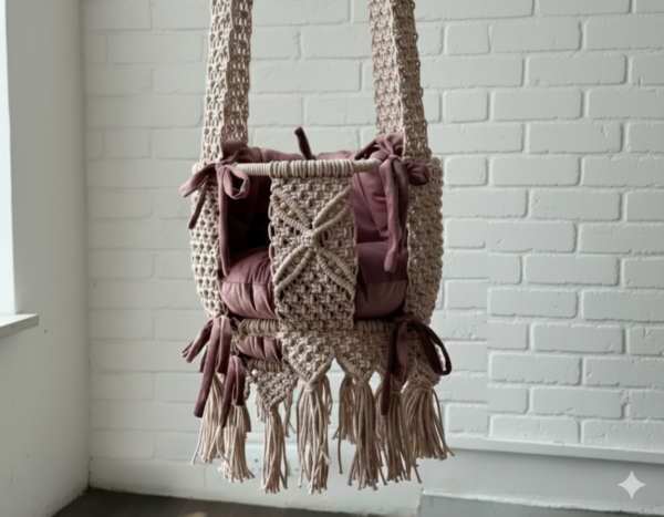 The Top Knott Luxe Macramé Baby Swing