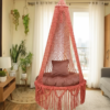 Coral Macrame Hanging Chair