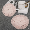 Pink Macrame Round Coasters – Set of 2
