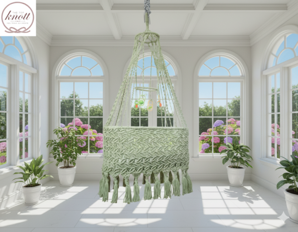 The Top Knott Handwoven Macramé Baby Cradle