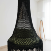 The Top Knott Black Macrame Hanging Swing Chair