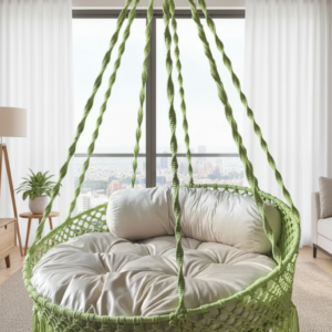 Fresh Green Macrame Hanging Chair