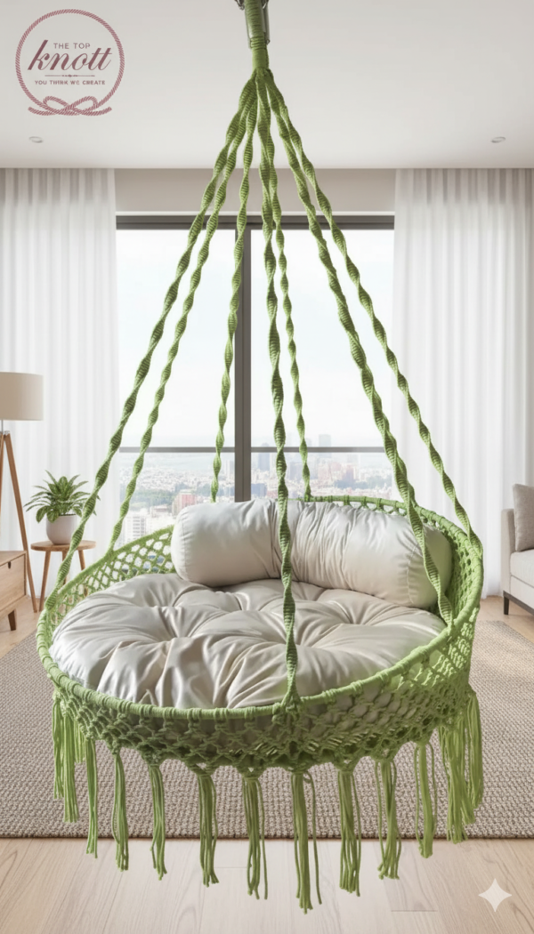 Fresh Green Macrame Hanging Chair