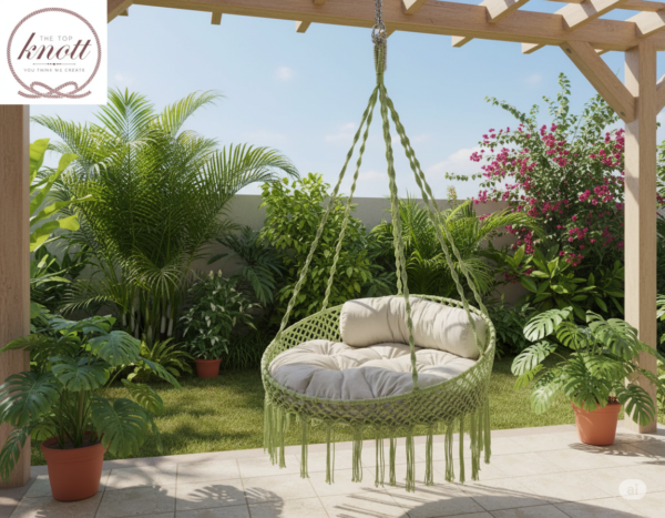 Fresh Green Macrame Hanging Chair