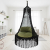 The Top Knott Black Macrame Hanging Swing Chair