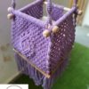 The Top Knott Handcrafted Purple Baby Macrame Swing