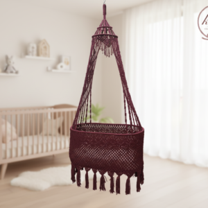 The Top Knott Brick Bliss Macramé Baby Bassinet