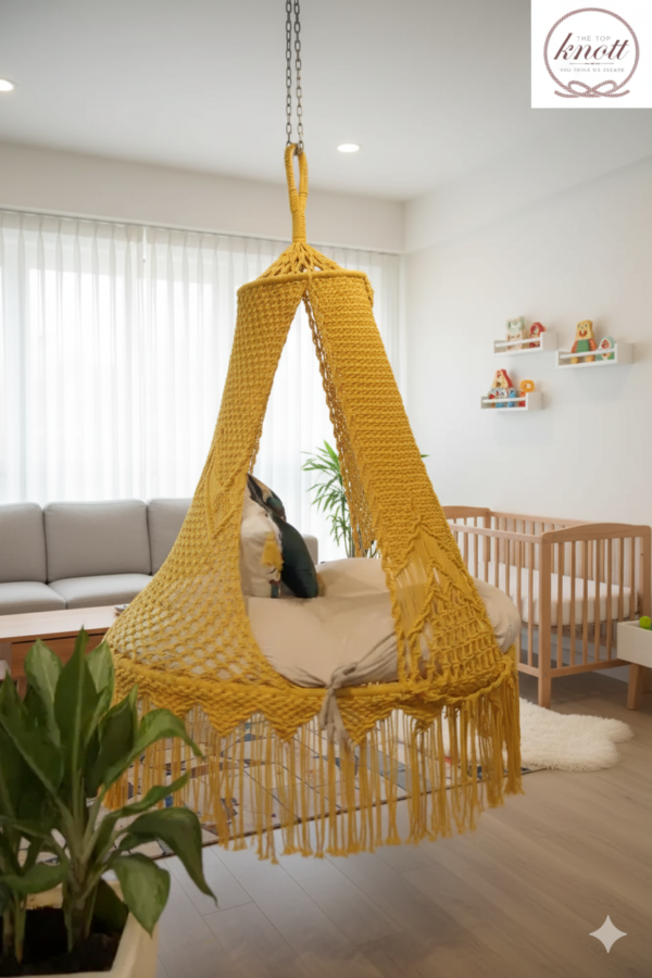 Yellow Macramé Swing Chair