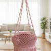 The Top Knott Blush Harmony Macramé Swing Chair