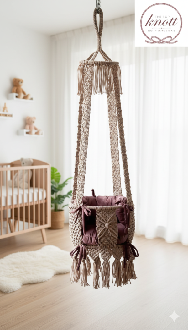 The Top Knott Luxe Macramé Baby Swing