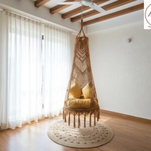 Handmade Brown Macrame Hanging Chair