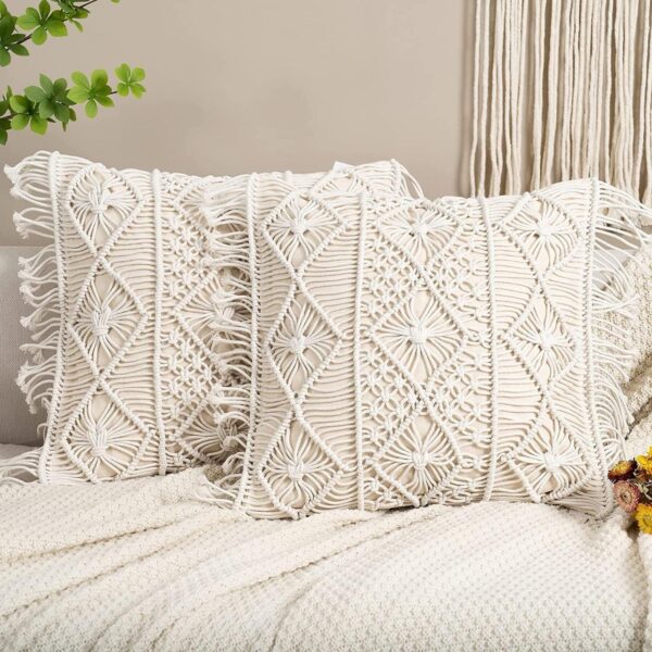 The Top Knott Handmade Macrame Cushion Cover Set