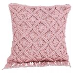 The Top Knott Handmade Pink Macrame Cushion Cover