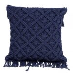 The Top Knott Handmade Navy Blue Macrame Cushion Cover