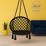 Elegant Black Rope Hanging Chair Swing