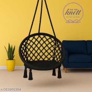 Elegant Black Rope Hanging Chair Swing