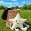 Cute Star Plush Toy Beside Decorative Storage Basket