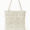 Handcrafted Cream Macramé Tote Bag