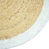 Handwoven Round Jute Rug with White Border