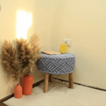 Elegant Macramé Stool With Rustic Decor