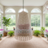 The Top Knott Luxury Macramé Canopy Swing Chair