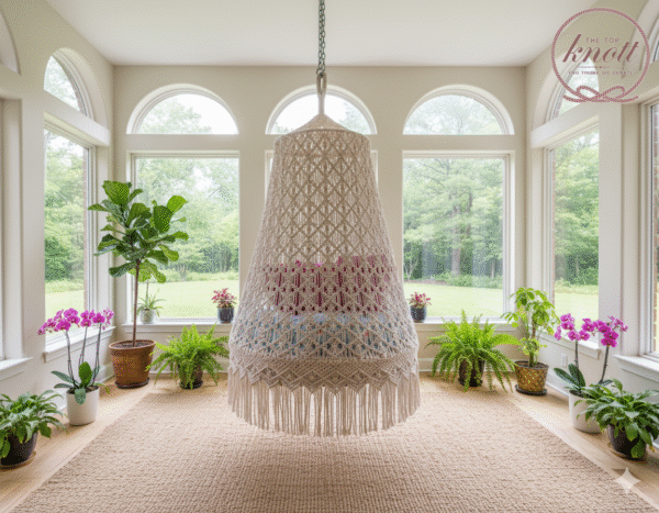 The Top Knott Luxury Macramé Canopy Swing Chair