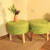 Handcrafted Green Macrame Stool